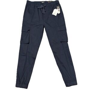 Mens Cargo Joggers 32x32 Navy Blue 4-Way Stretch Flex Comfort Drawstring NEW